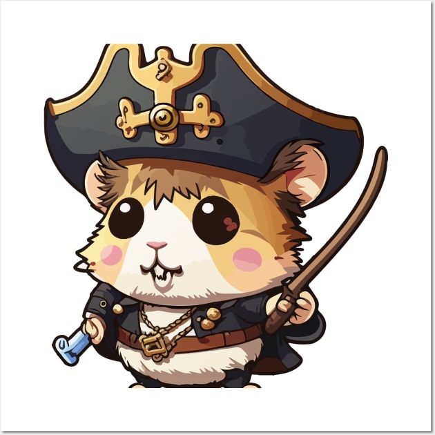 Cute hamster pirate Wall Art by Scrapitsideways